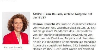 „Rapunzel, Rapunzel, lass dein Haar herunter..."  INTERVIEW mit Ramona Rausch, BVZ GF